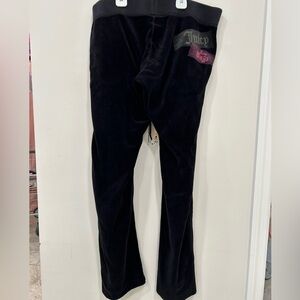 Vintage Y2K Juicy Couture Black velour track pants